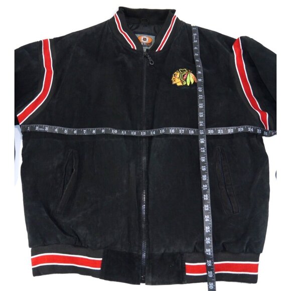 G-lll by Carl Banks CHICAGO BLACKHAWKS NHL lined black leather jacket men's XL - Picture 3 of 5